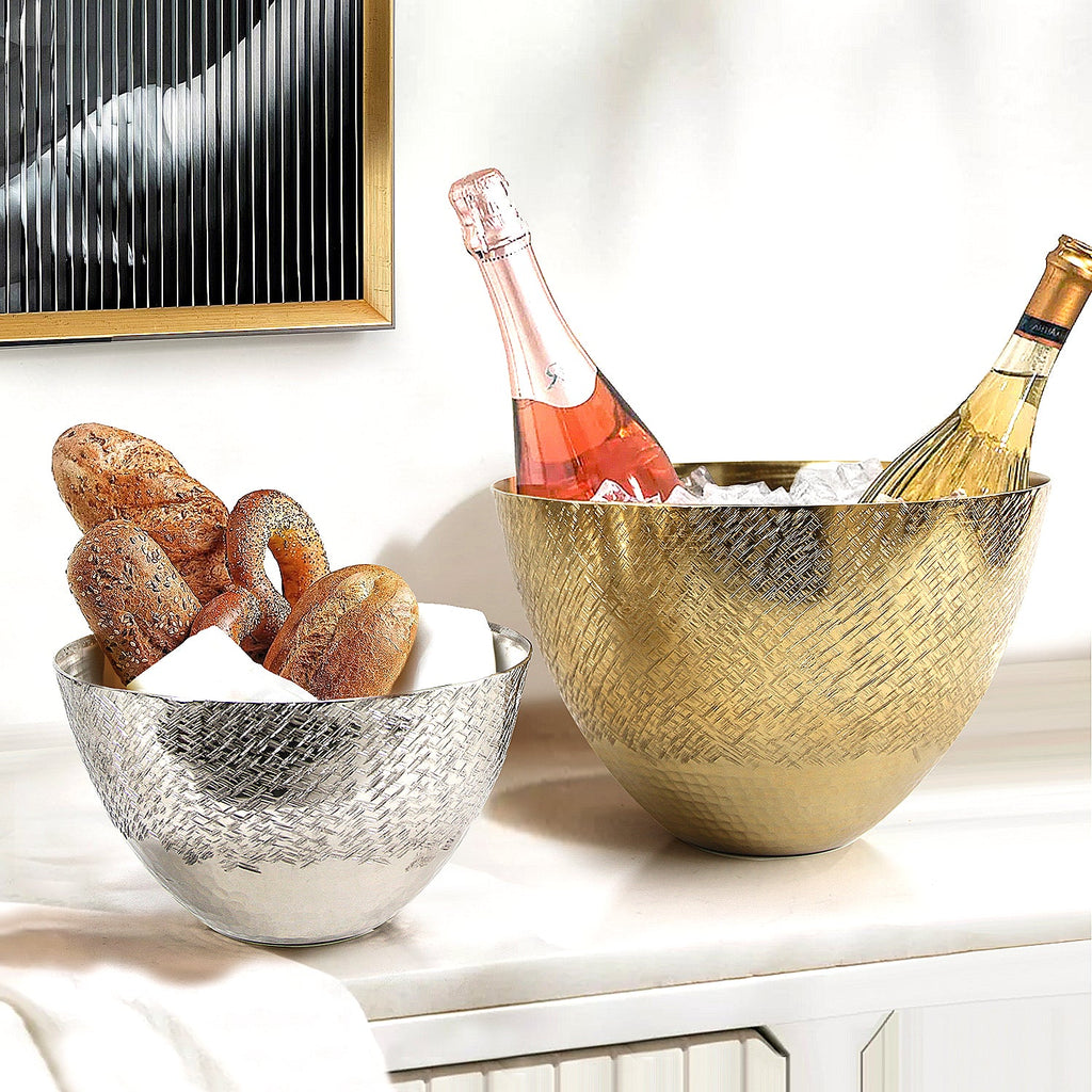 Bol en aluminium bicolore à motif croix