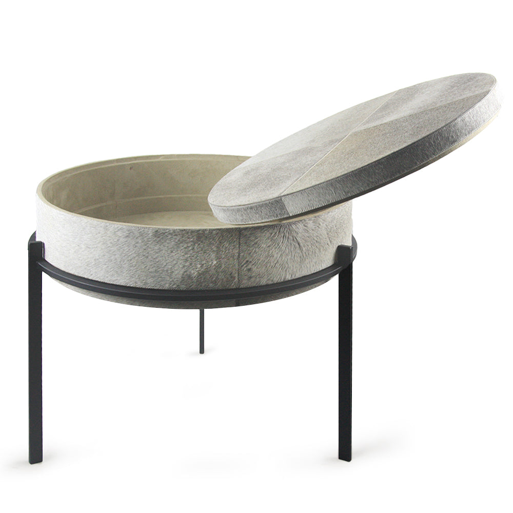 Table d'appoint en cuir givré