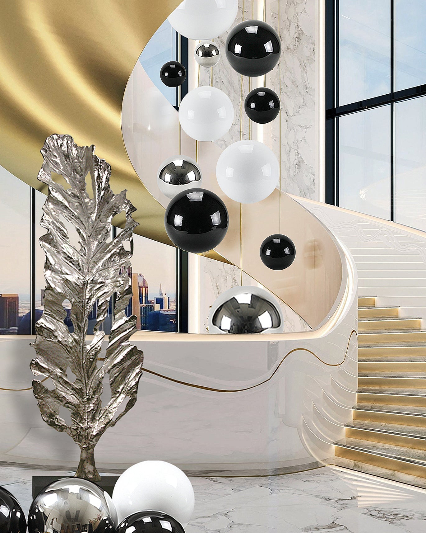 Boule suspendue en acier inoxydable