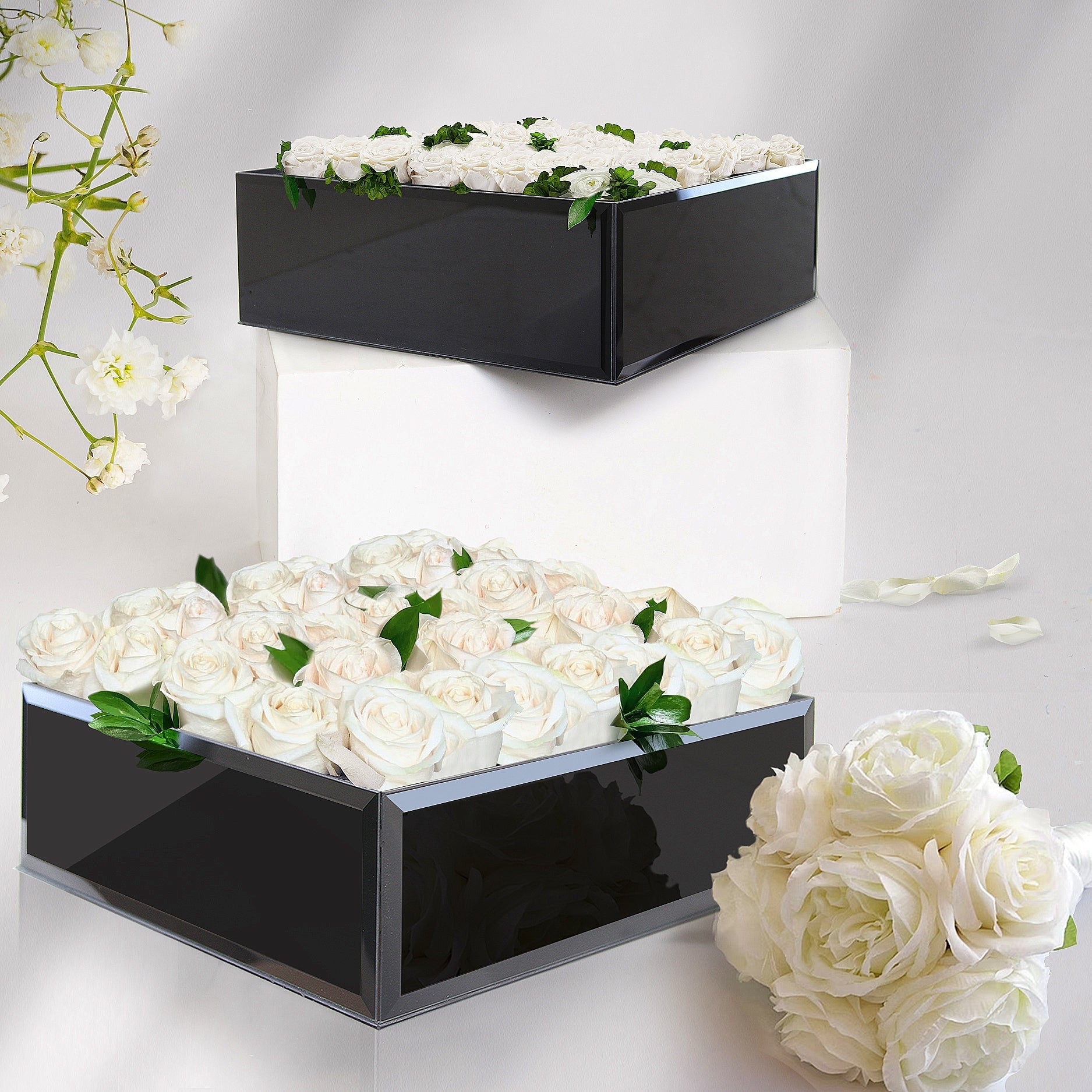 Aquarium réversible en verre noir