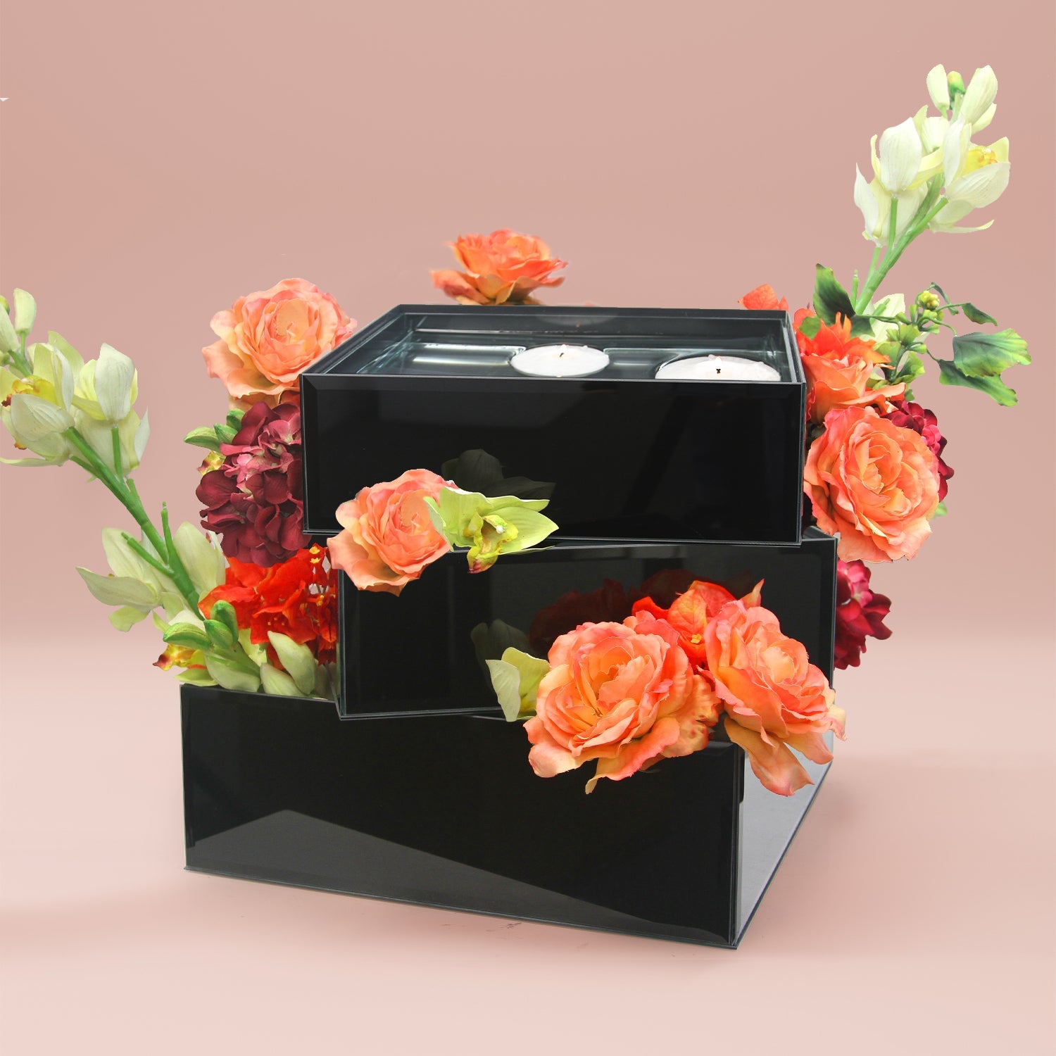 Aquarium réversible en verre noir