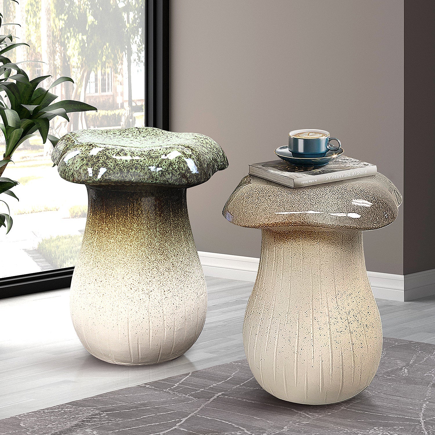 Tabouret de chaise champignon, table d'appoint