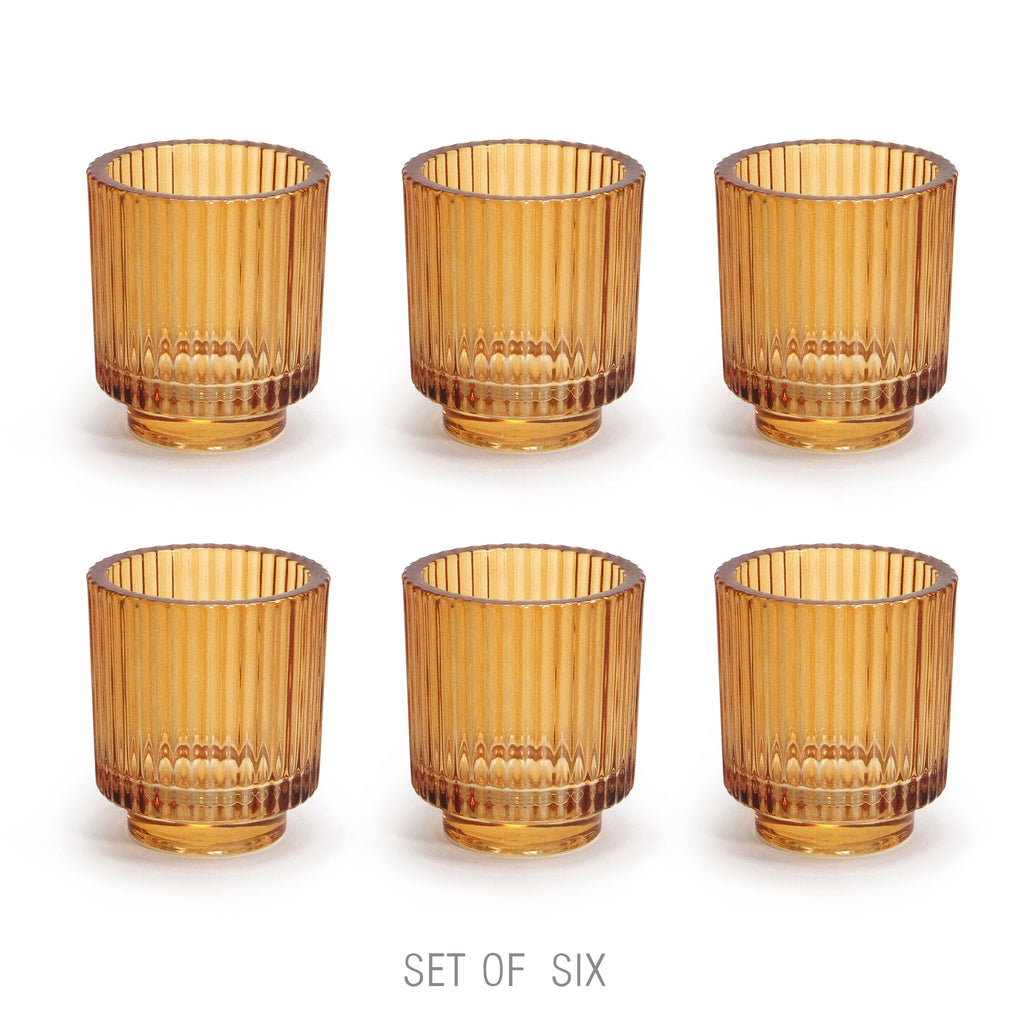 Porte-bougie chauffe-plat en verre côtelé