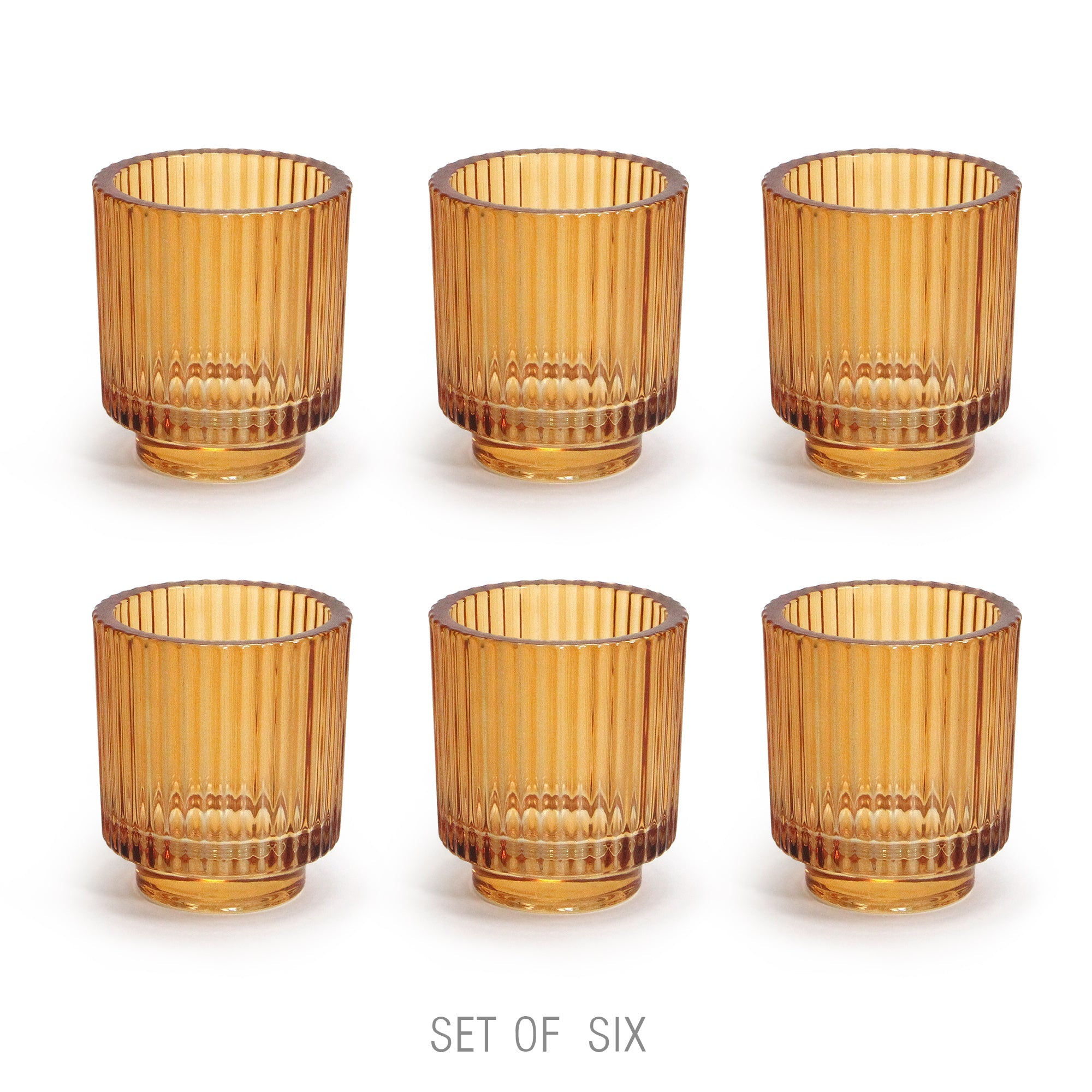 Porte-bougie chauffe-plat en verre côtelé