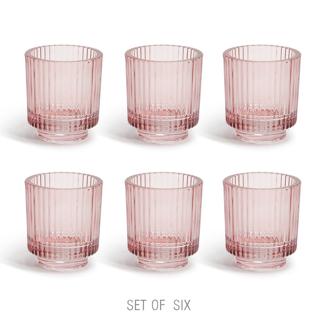 Porte-bougie chauffe-plat en verre côtelé