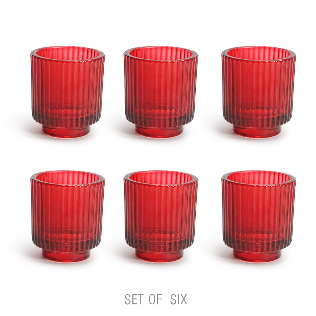 Porte-bougie chauffe-plat en verre côtelé