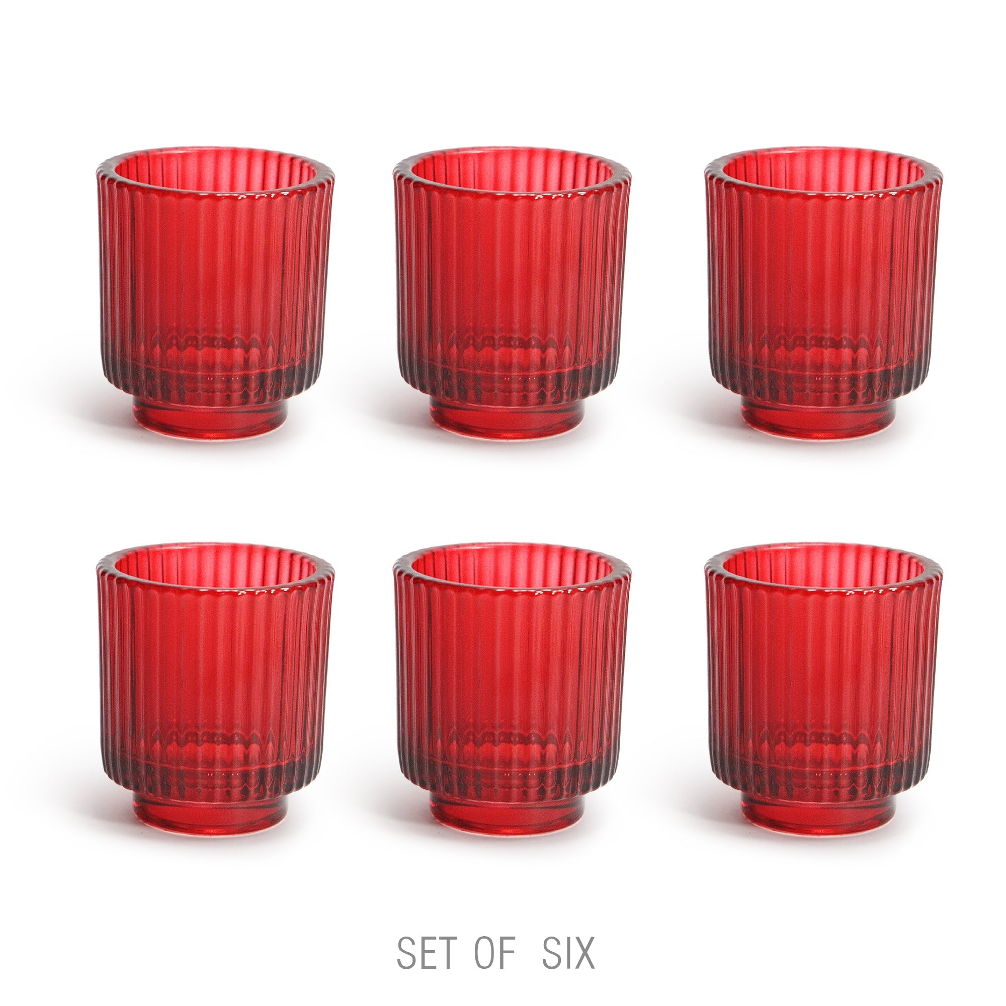 Porte-bougie chauffe-plat en verre côtelé