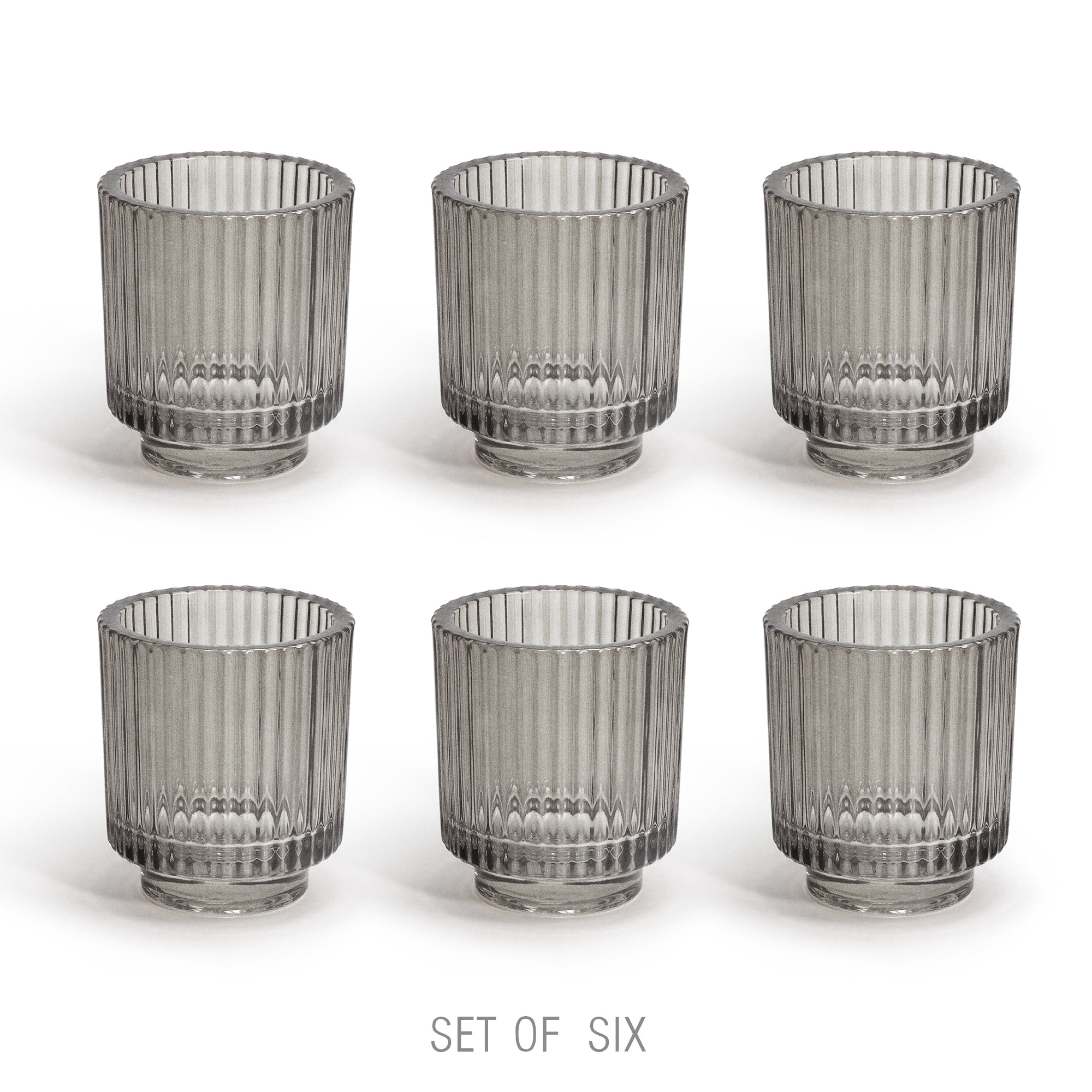 Porte-bougie chauffe-plat en verre côtelé