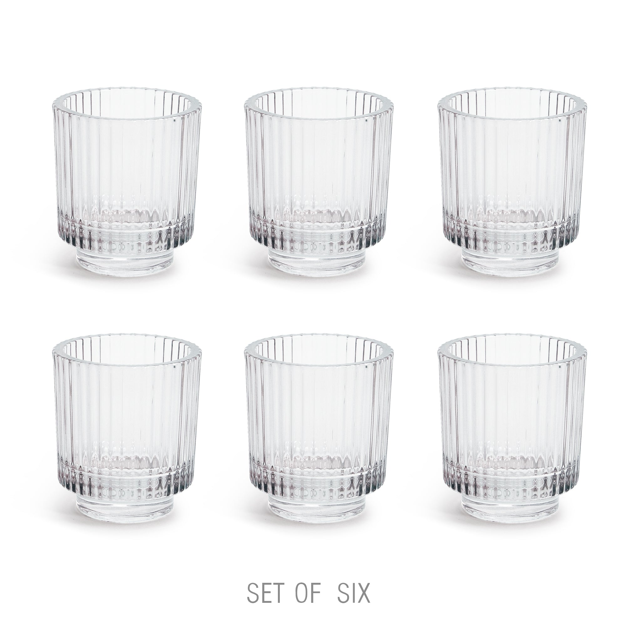 Porte-bougie chauffe-plat en verre côtelé