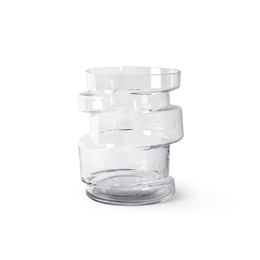 Vase en verre massif de qualité supérieure en spirale