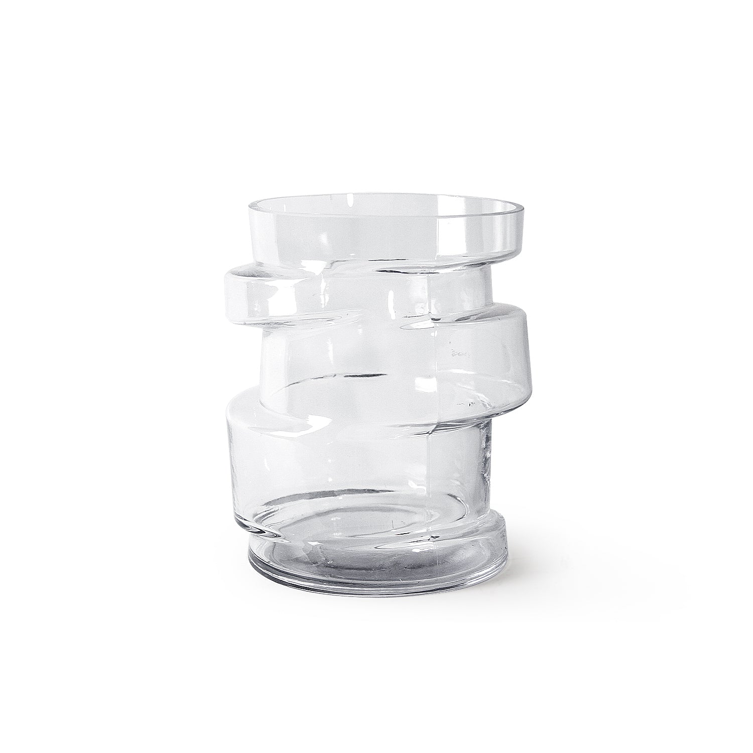 Vase en verre massif de qualité supérieure en spirale