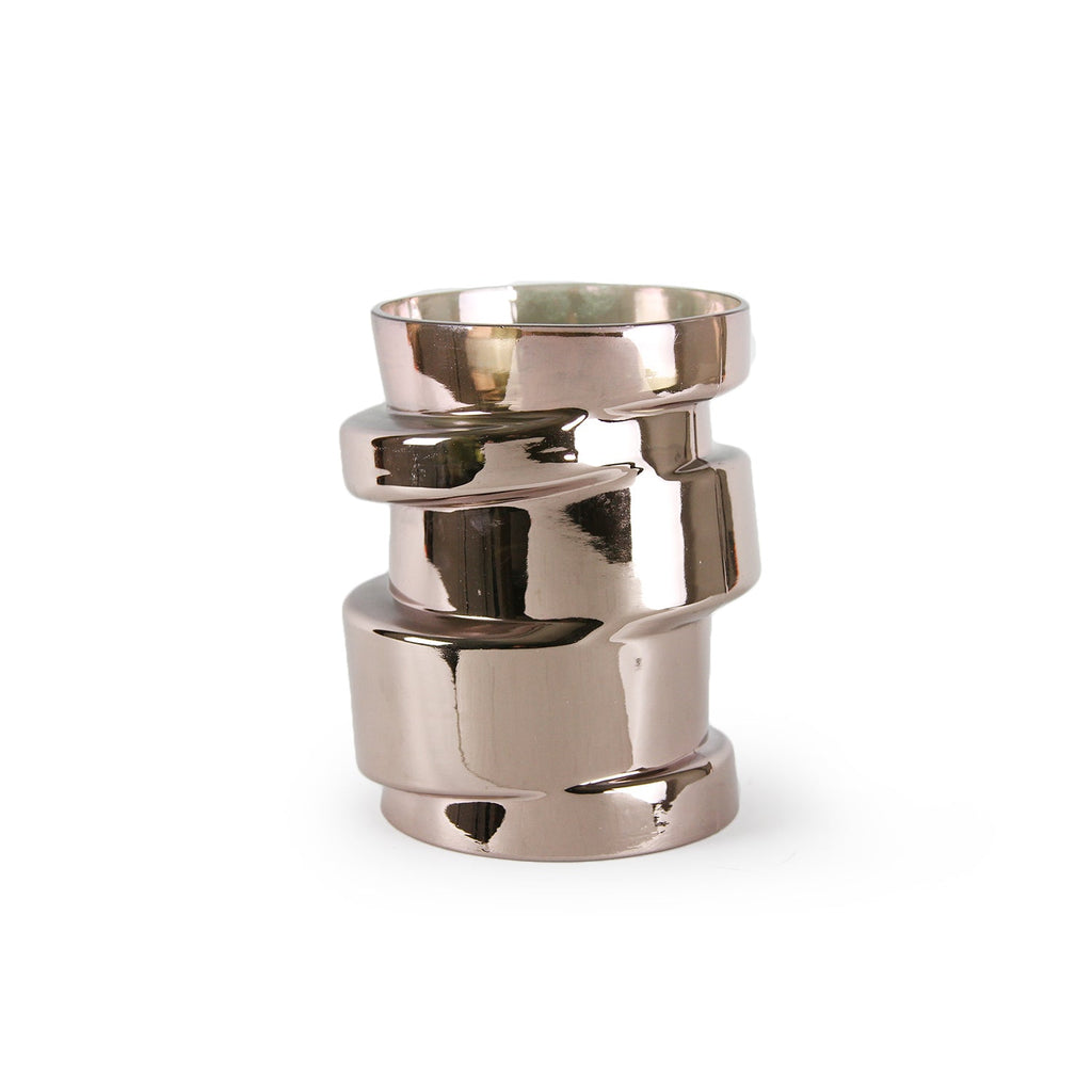 Vase en verre massif de qualité supérieure en spirale