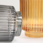 Porte-bougie chauffe-plat en verre côtelé