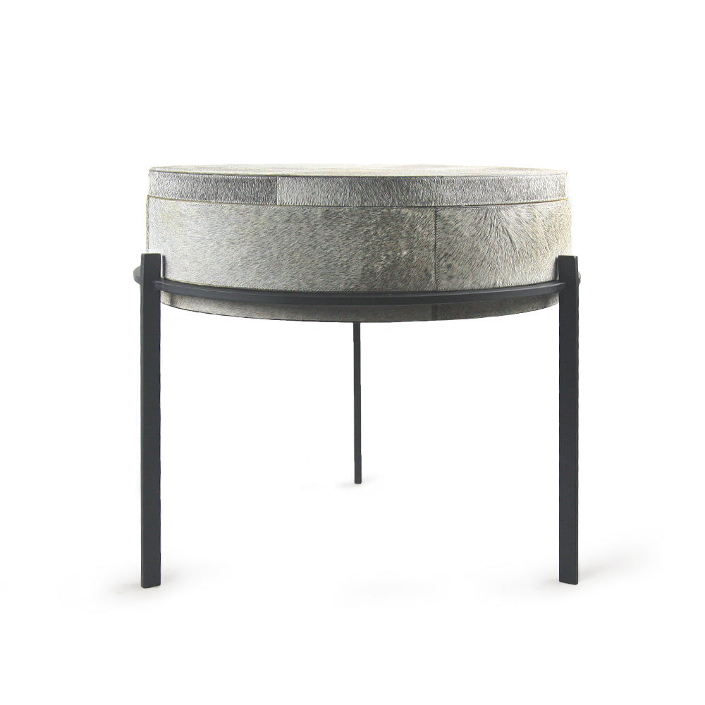 Table d'appoint en cuir givré