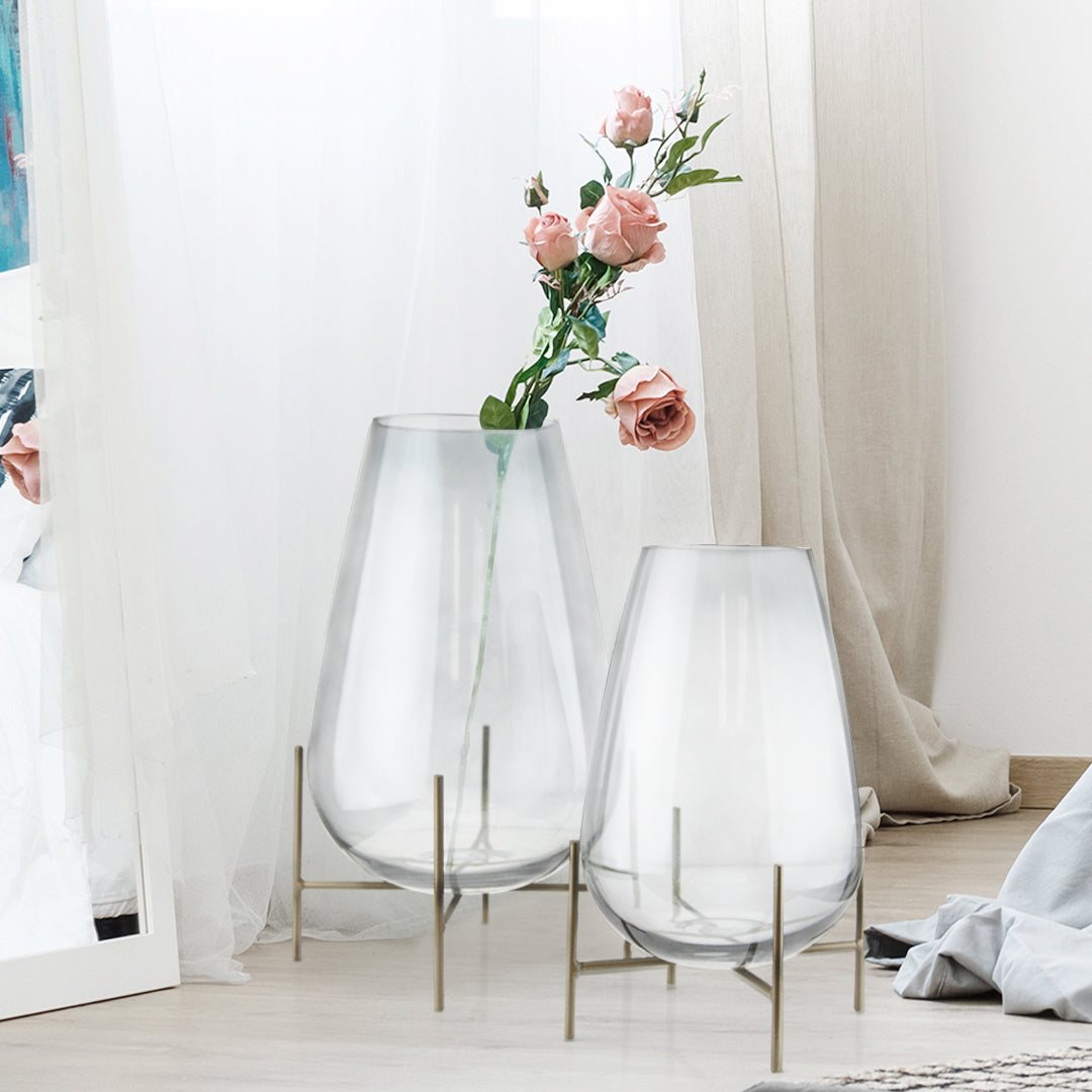 Terrarium en vase de verre fleuri