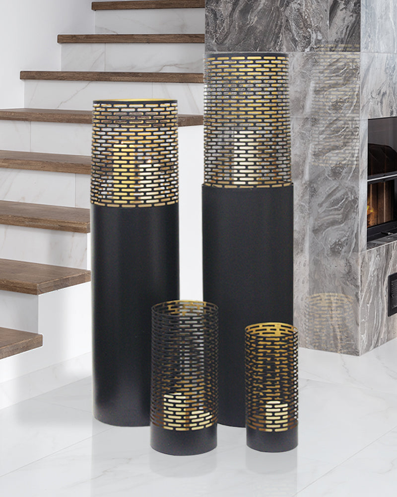 Colonne de bougies ouragan Mandala au sol