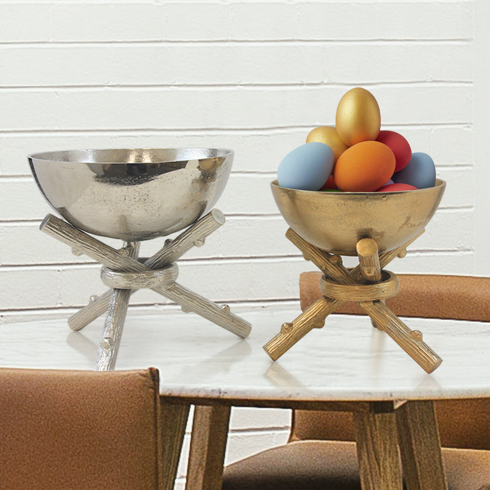 Bol en métal pour feu de camp sur support