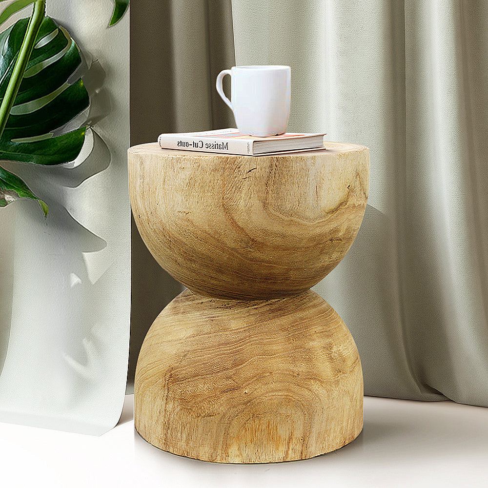 Tabouret de table d'appoint sur pied en bois naturel Evoke