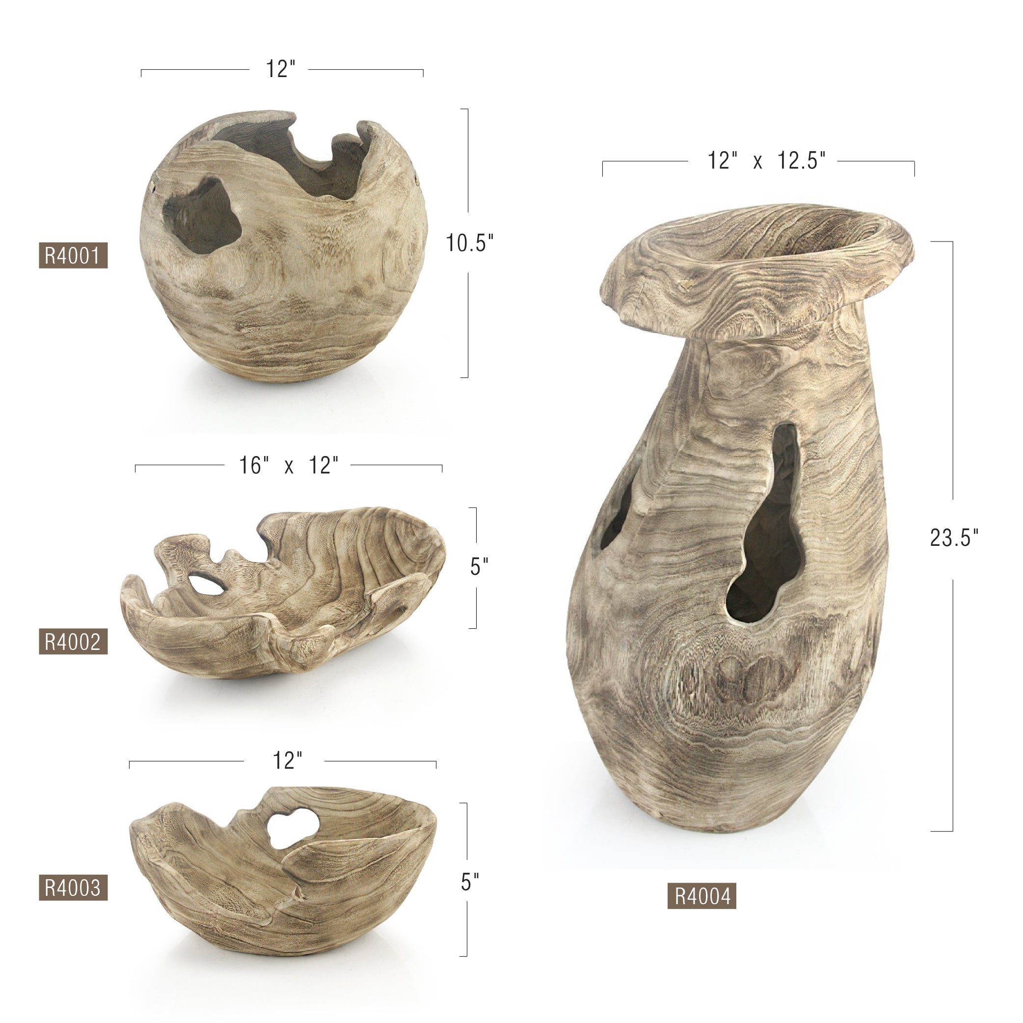 Vase sphérique en bois