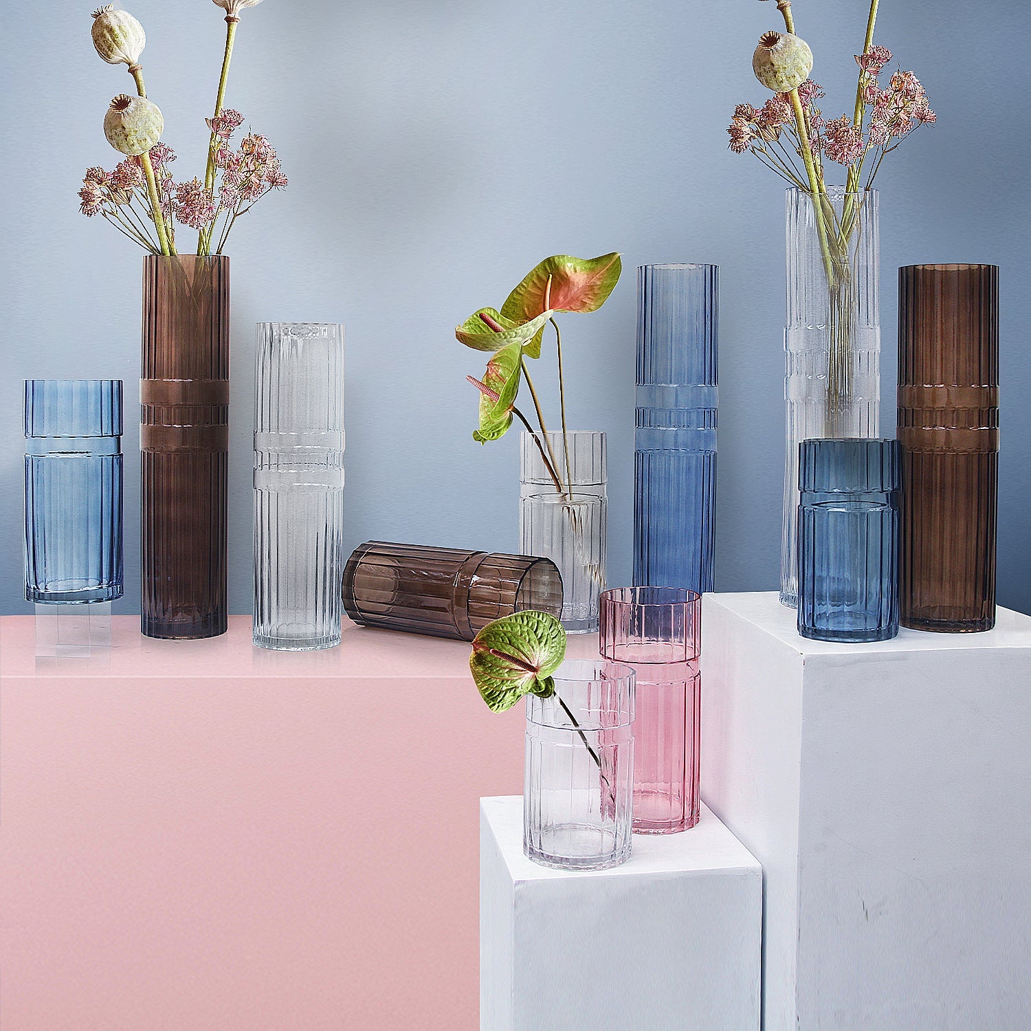 Vase en verre à étages