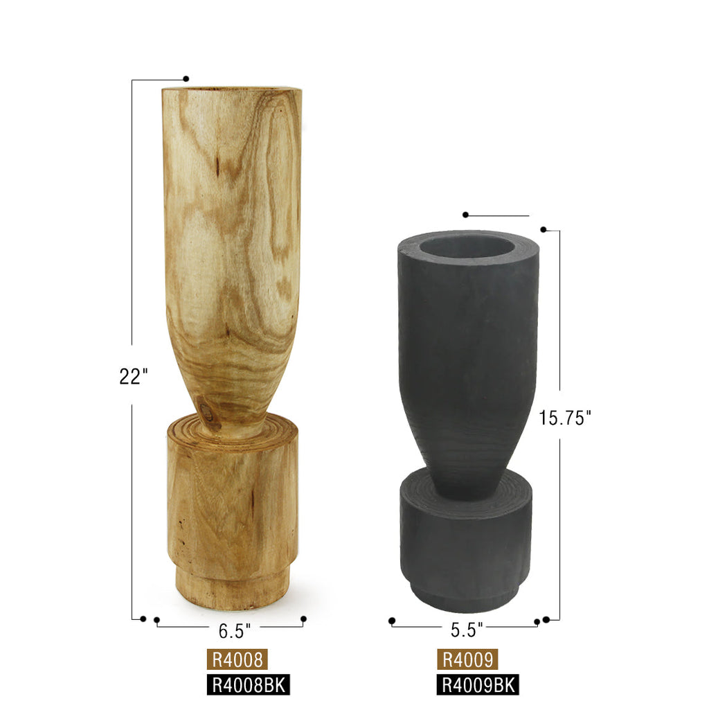 Vase sculptural en bois