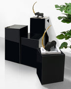 Colonne/Pied d'exposition en verre noir