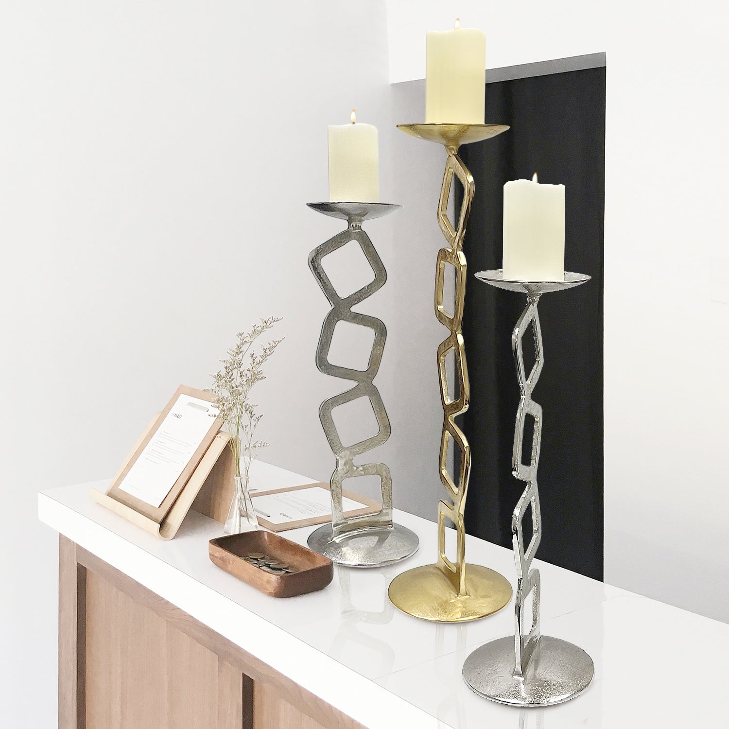 Porte-bougie géométrique