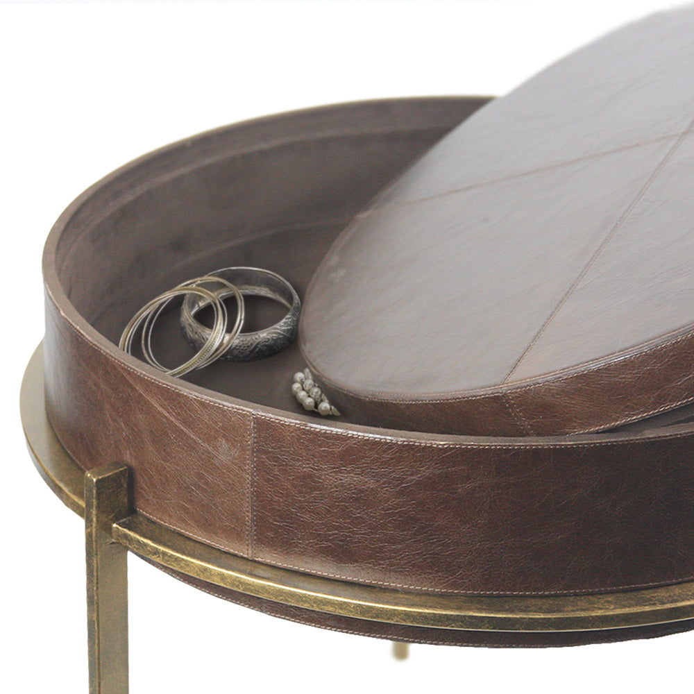 Table basse d'appoint en cuir