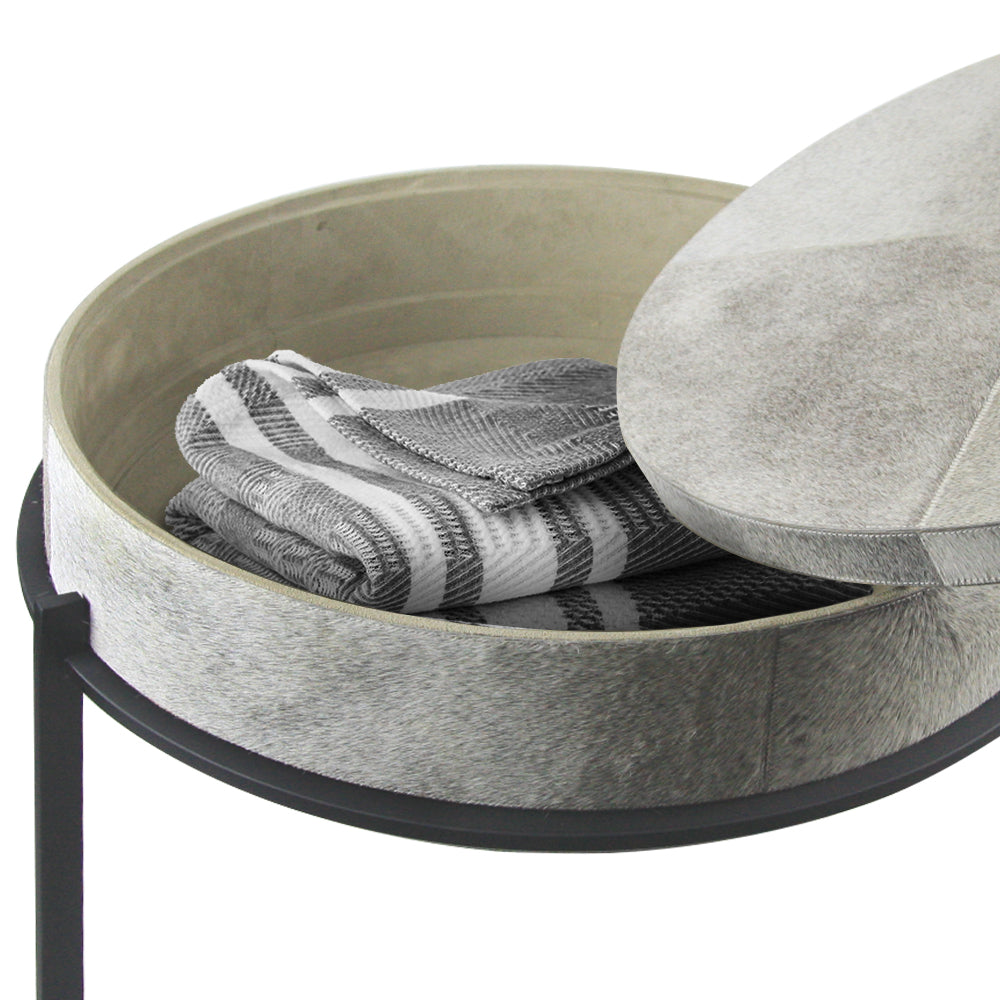 Table d'appoint en cuir givré