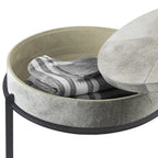 Table d'appoint en cuir givré