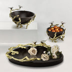 Bol en bois sur support métallique