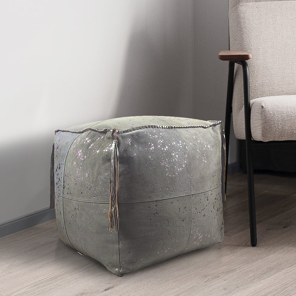 Pouf/Repose-pieds ottoman à motif métallisé moucheté