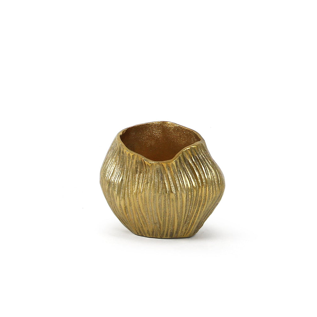 Vase à fleurs à bordure métallique