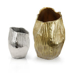 Vase à fleurs à bordure métallique