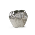 Vase à fleurs à bordure métallique