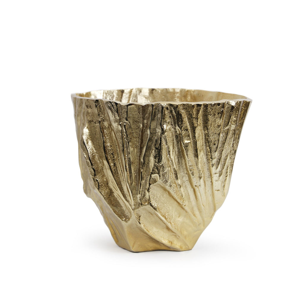 Vase en aluminium à effet doré