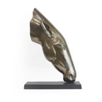 Sculpture de tête de cheval en métal