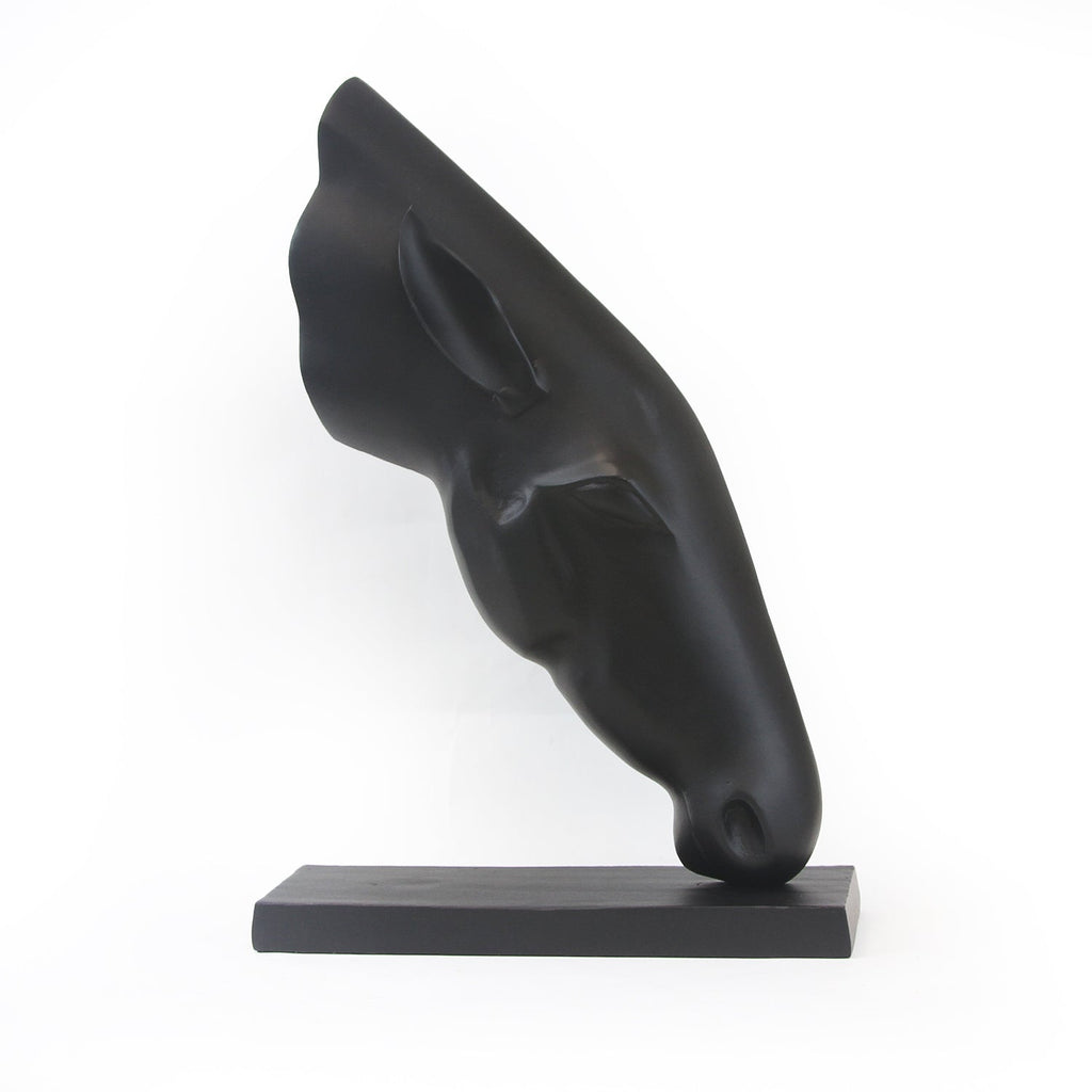 Sculpture de tête de cheval en métal
