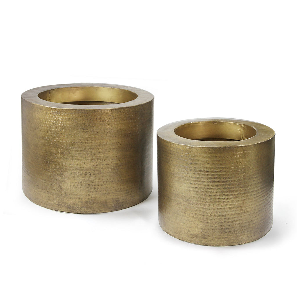 Jardinière de sol colossale en métal (lot de 2)