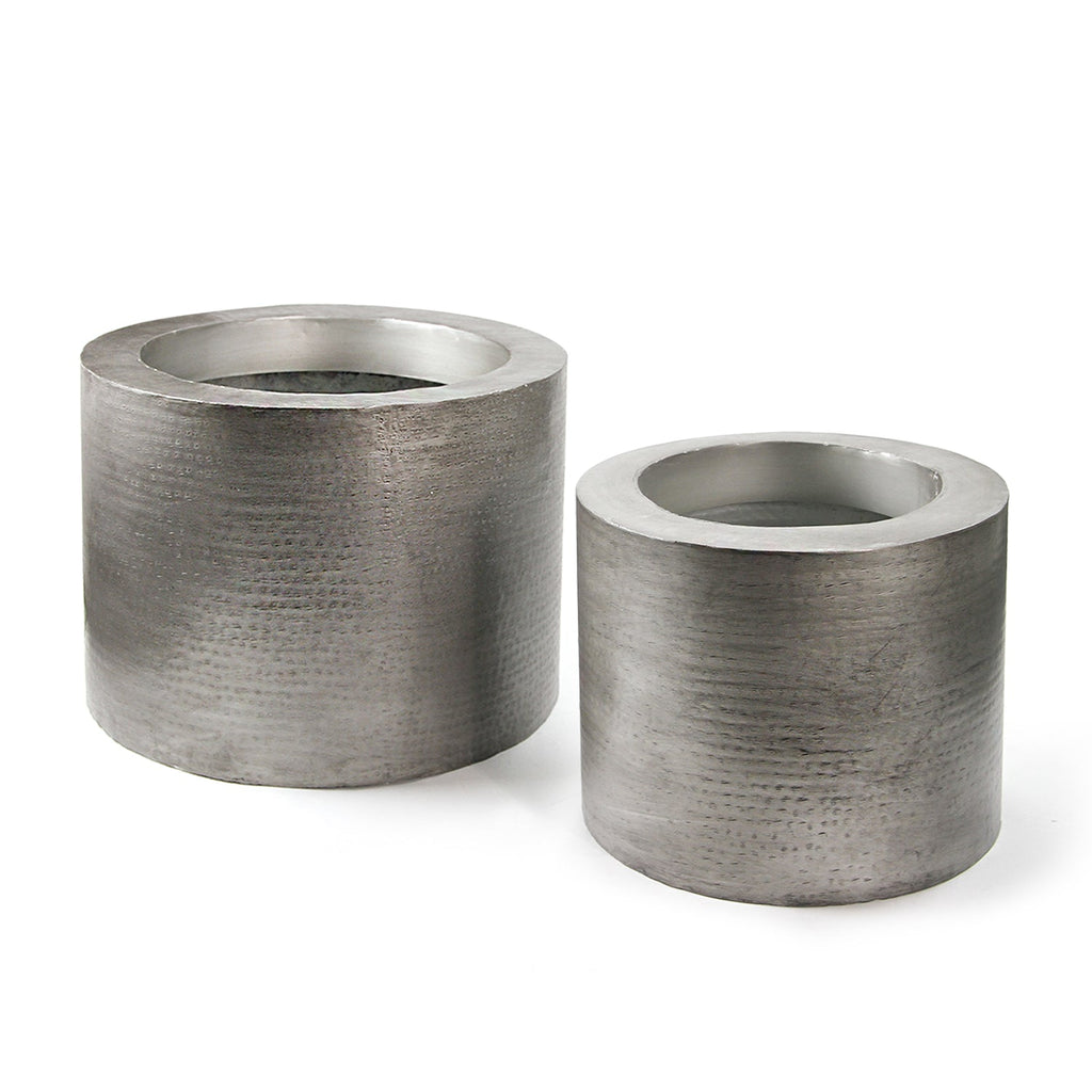 Jardinière de sol colossale en métal (lot de 2)