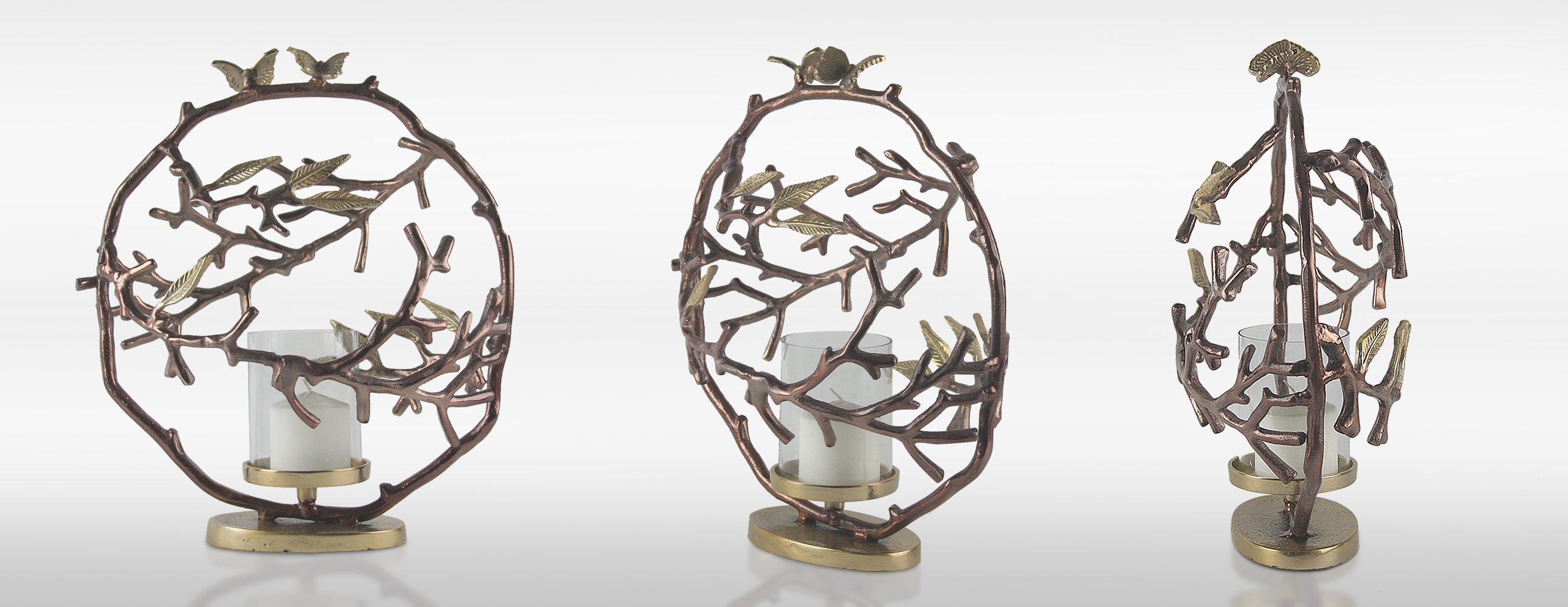 Porte-bougies en forme de couronne