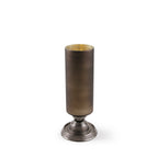 Vase ouragan en verre Borealis avec base en aluminium