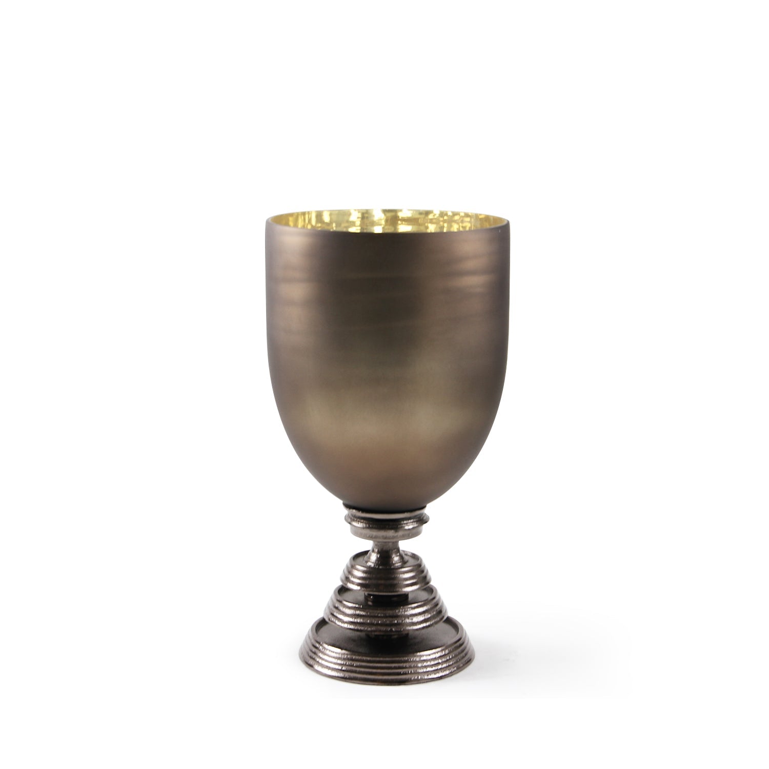 Vase ouragan en verre Borealis avec base en aluminium