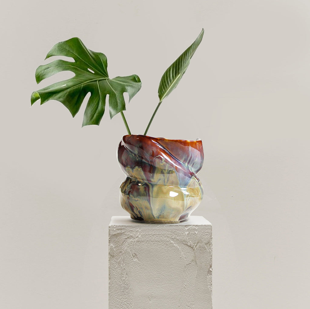 Vase en céramique lavée à la lave