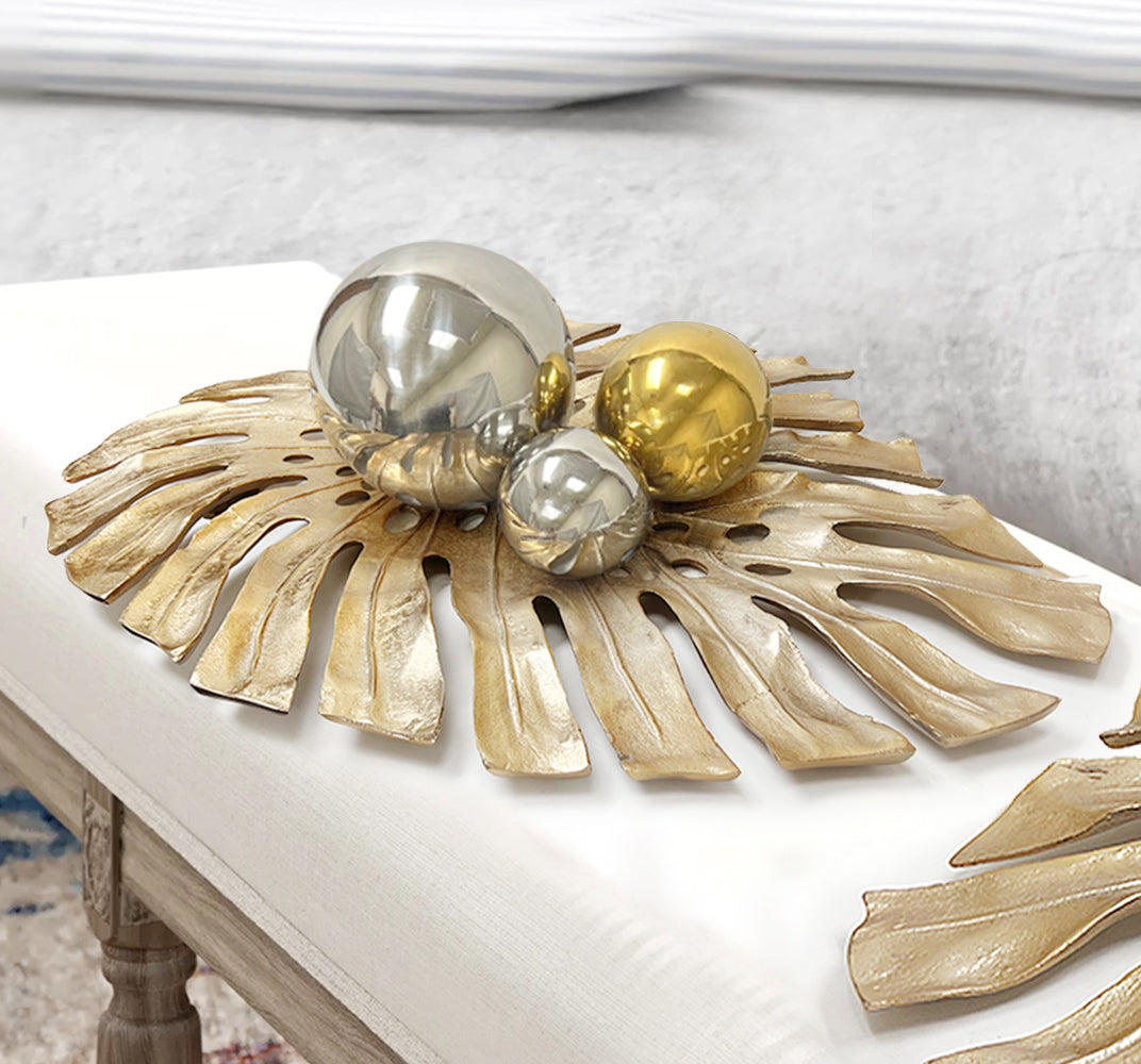 Sculpture de Monstera murale en métal