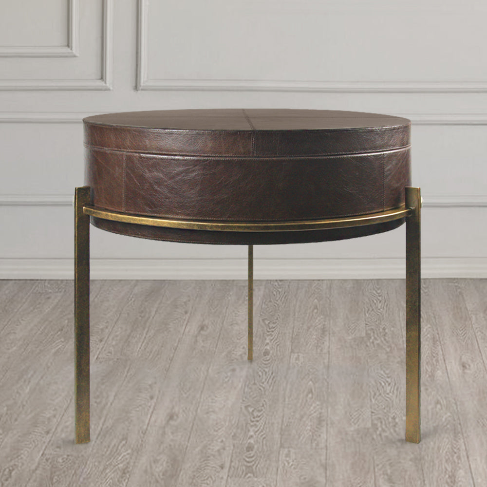 Table basse d'appoint en cuir