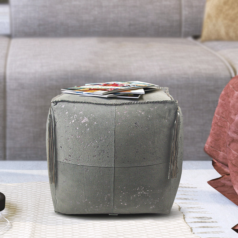 Pouf/Repose-pieds ottoman à motif métallisé moucheté