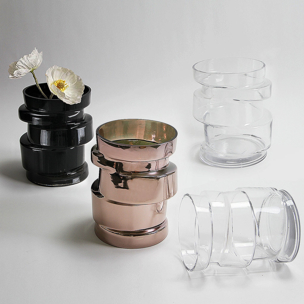 Vase en verre massif de qualité supérieure en spirale