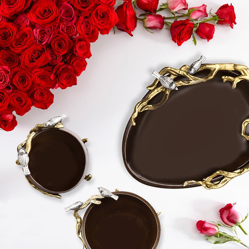 Bol en bois sur support métallique