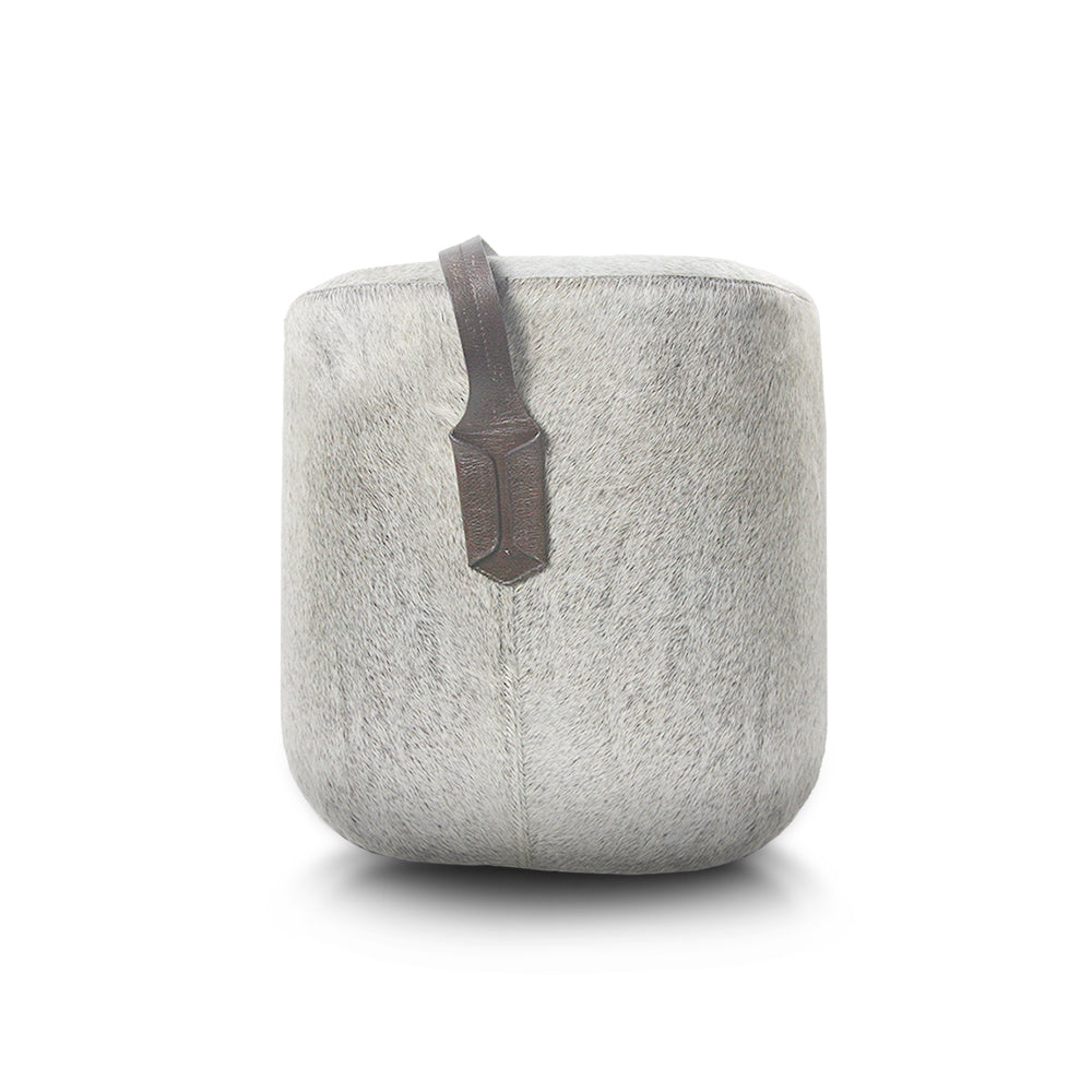 Pouf/Repose-pieds gris chiné